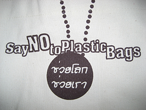 ถุงผ้าแคนวาสทรงกล่องแนวตั้งใบใหญ่พับเก็บได้โดยใช้ซิป ขายส่ง สกรีนสีน้ำตาล Say No To Plastic Bags ช่วยโลกช่วยเรา ราคากันเอง งานคุณภาพ ถุงผ้าสำเร็จรูปพร้อมส่ง